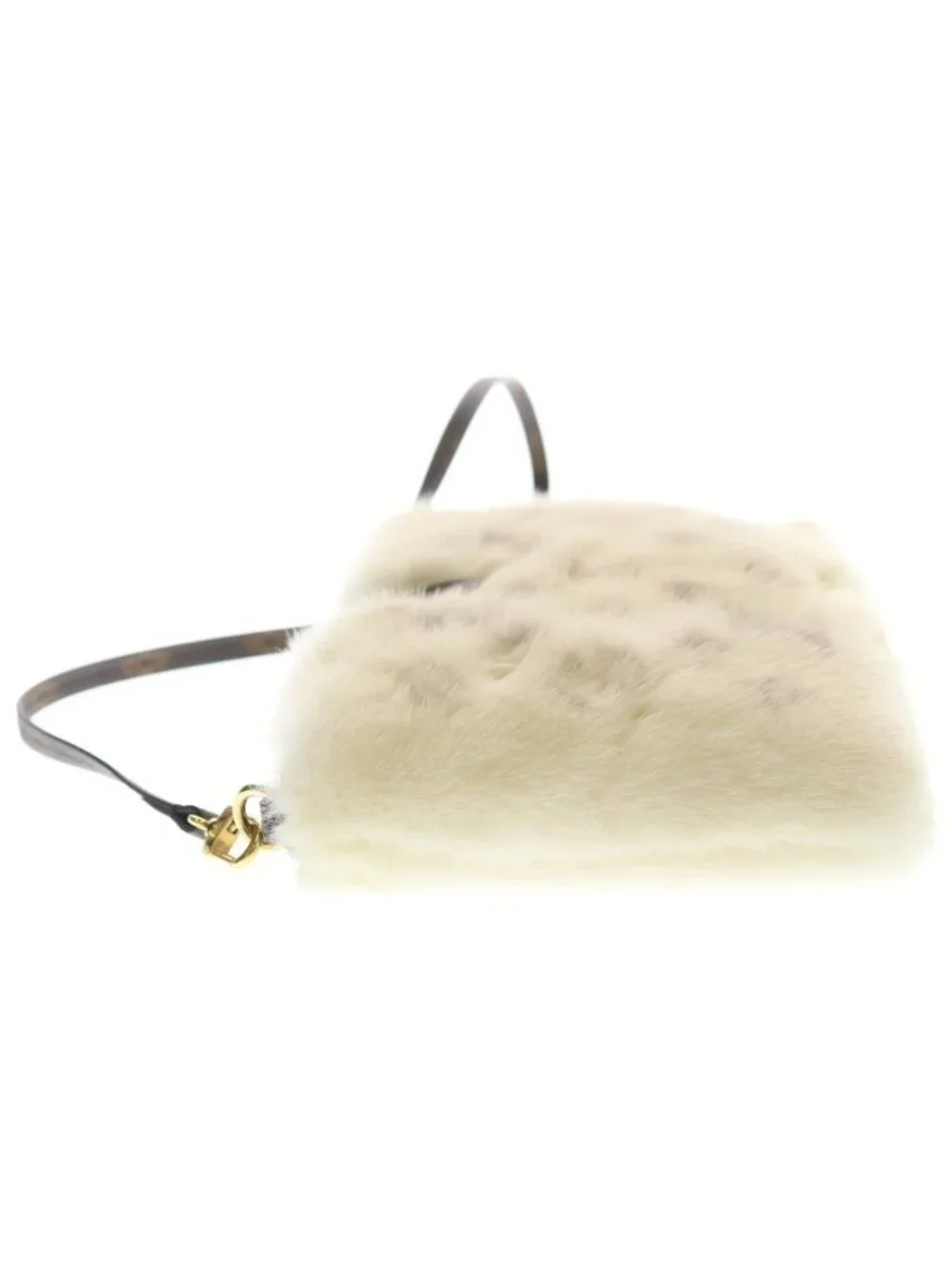 Louis Vuitton Neo Pochette Mila Monogram Shoulder Back Mink White Gold